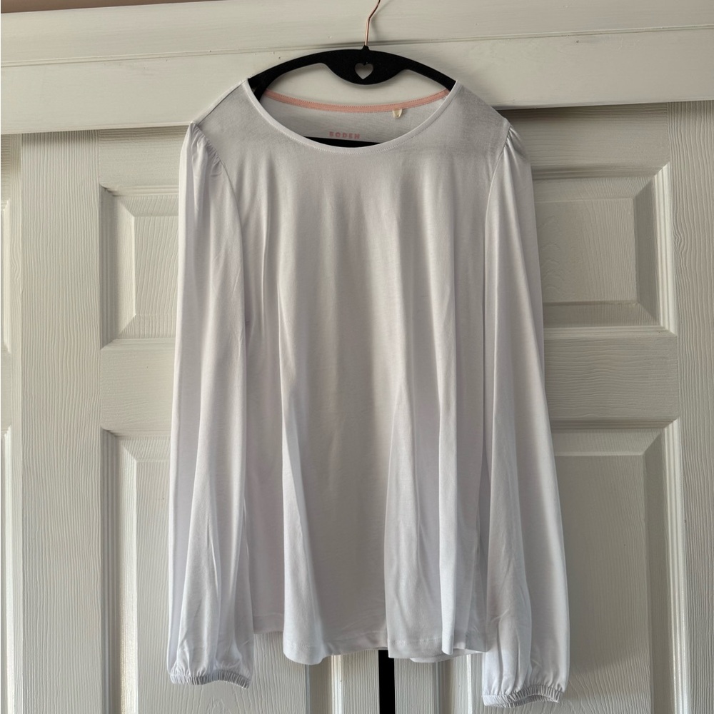 Boden white long sleeve shirt size 12